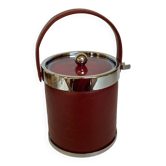 Burgundy faux leather ice bucket