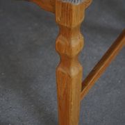 Denmark mid-century, set of 8 oak and lambswool chairs, Henning Kjærnulf, 1960s