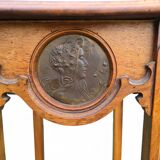 Tall Art Nouveau carved wooden side table