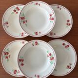 Set of 6 vintage Badonviller soup plates – French earthenware with decoration