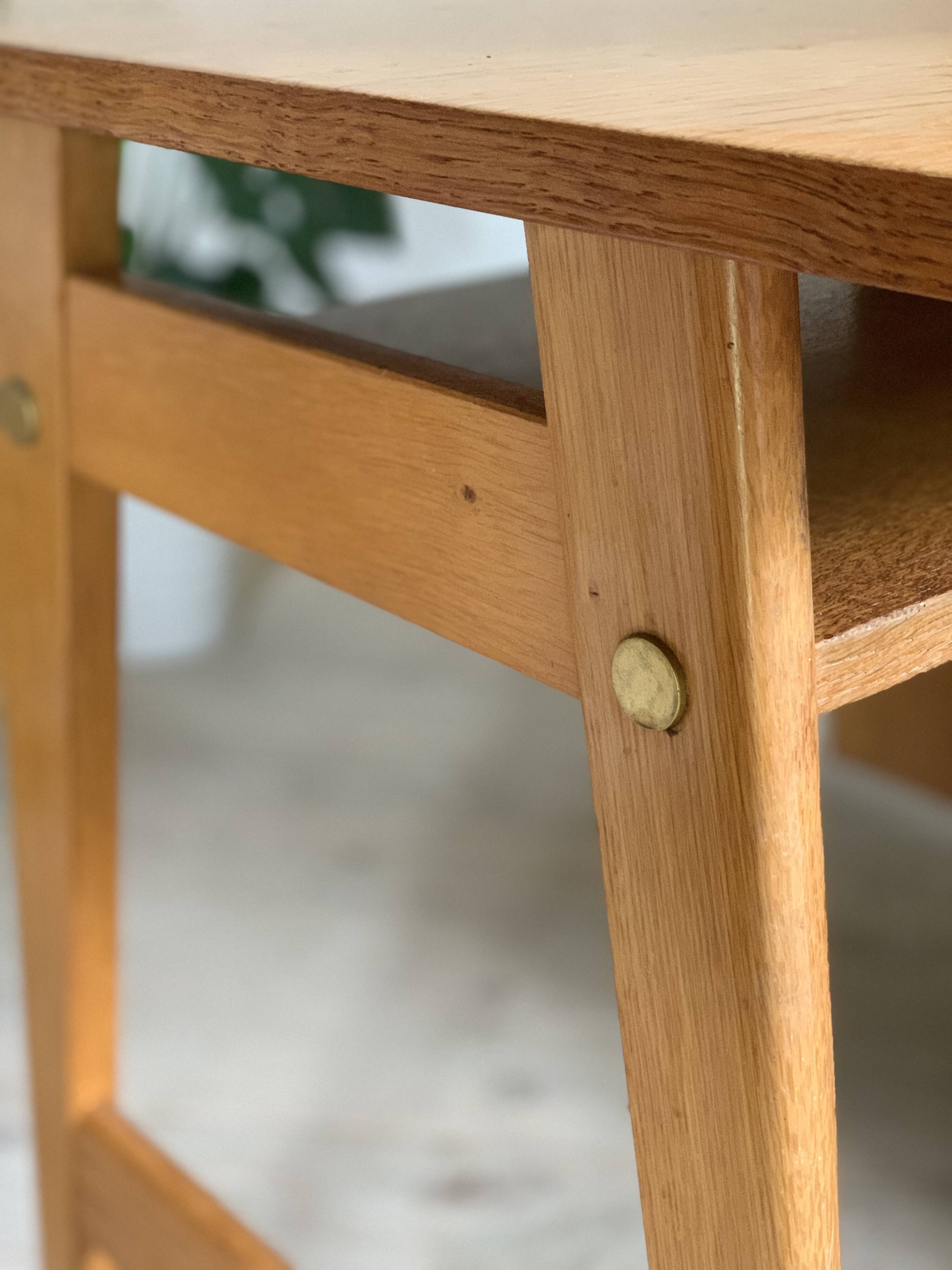 Vintage oak compass foot desk