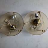 Art Deco pendant light duo
