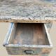 Établi console à tiroirs en hêtre patine bleue 1940