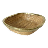 Rattan and brass basket 1960