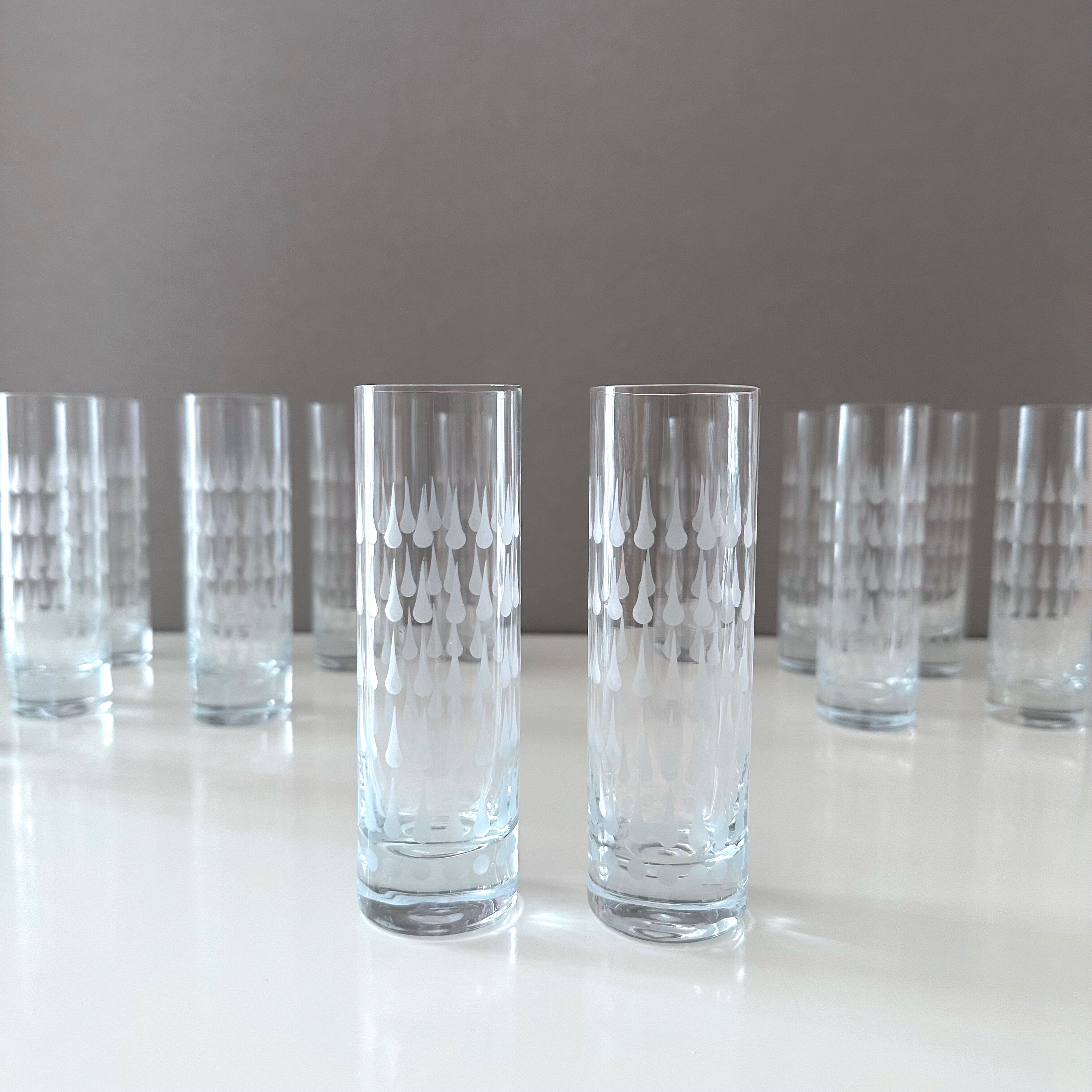 Set of 14 champagne flutes Ingrid Glas Germany