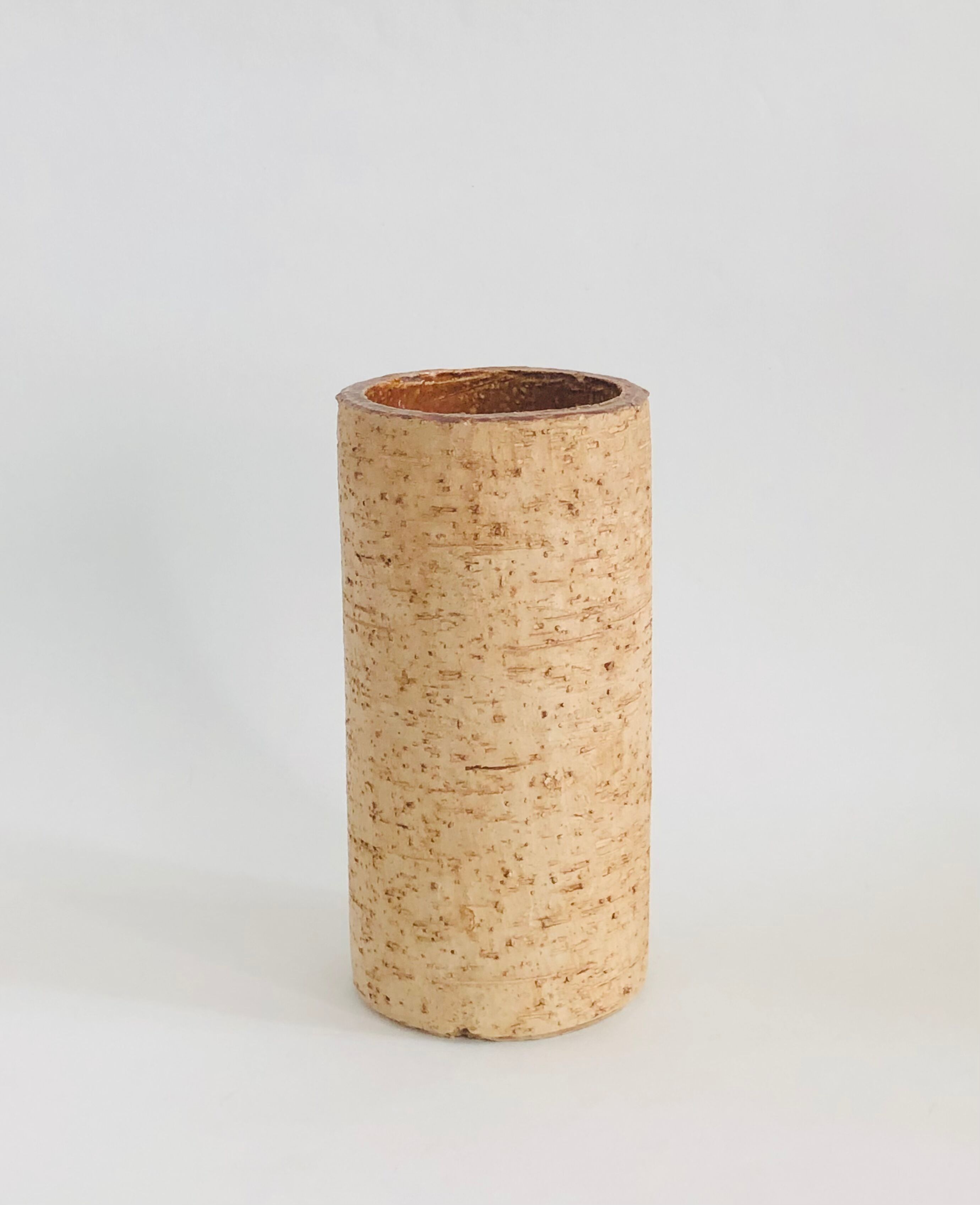 Vintage ceramic vase wood effect