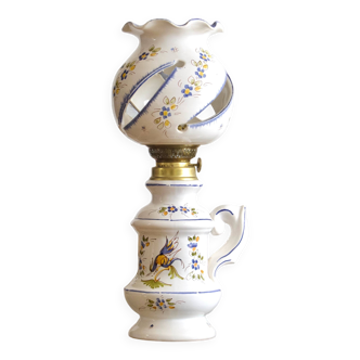 Large handcrafted earthenware lamp from Moustiers