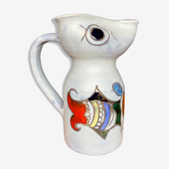 Valauris ceramic pitcher by Marie Christine Trienen