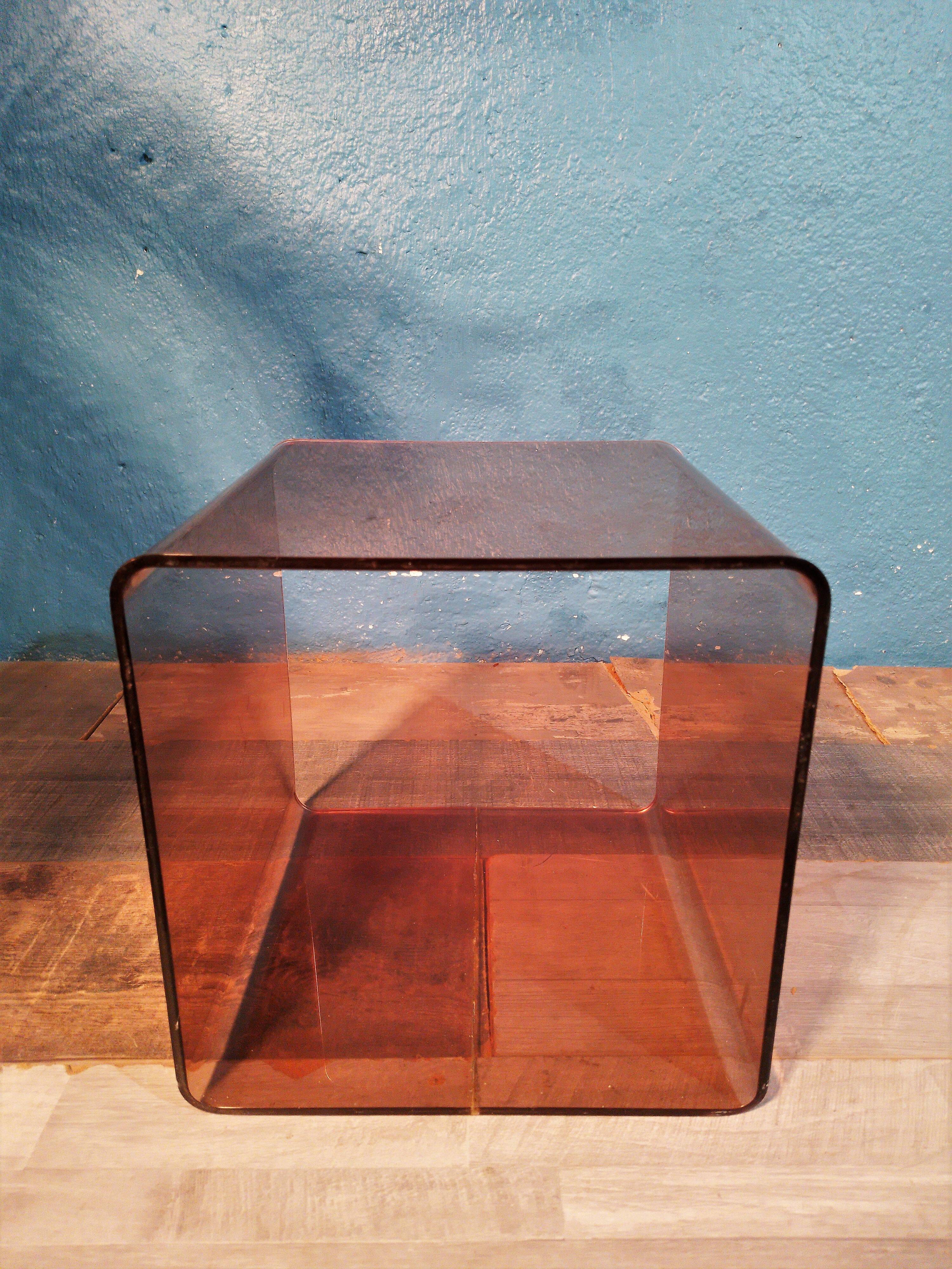 Bouts de canapé plexiglass de Michel Dumas 1970
