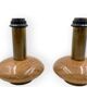 Ensemble de 2 pieds de lampes de table Hollywood Regency en granit rose et laiton, Italie 1970