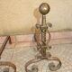 Andirons cast iron and brass ball