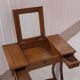 Marquetry dressing table with lyre-shaped foot