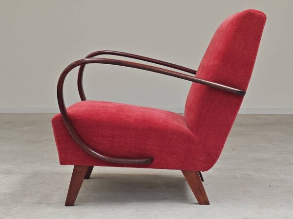 Fauteuil H410 Type C rose poudré par Jindrich Halabala pour Thonet 1930