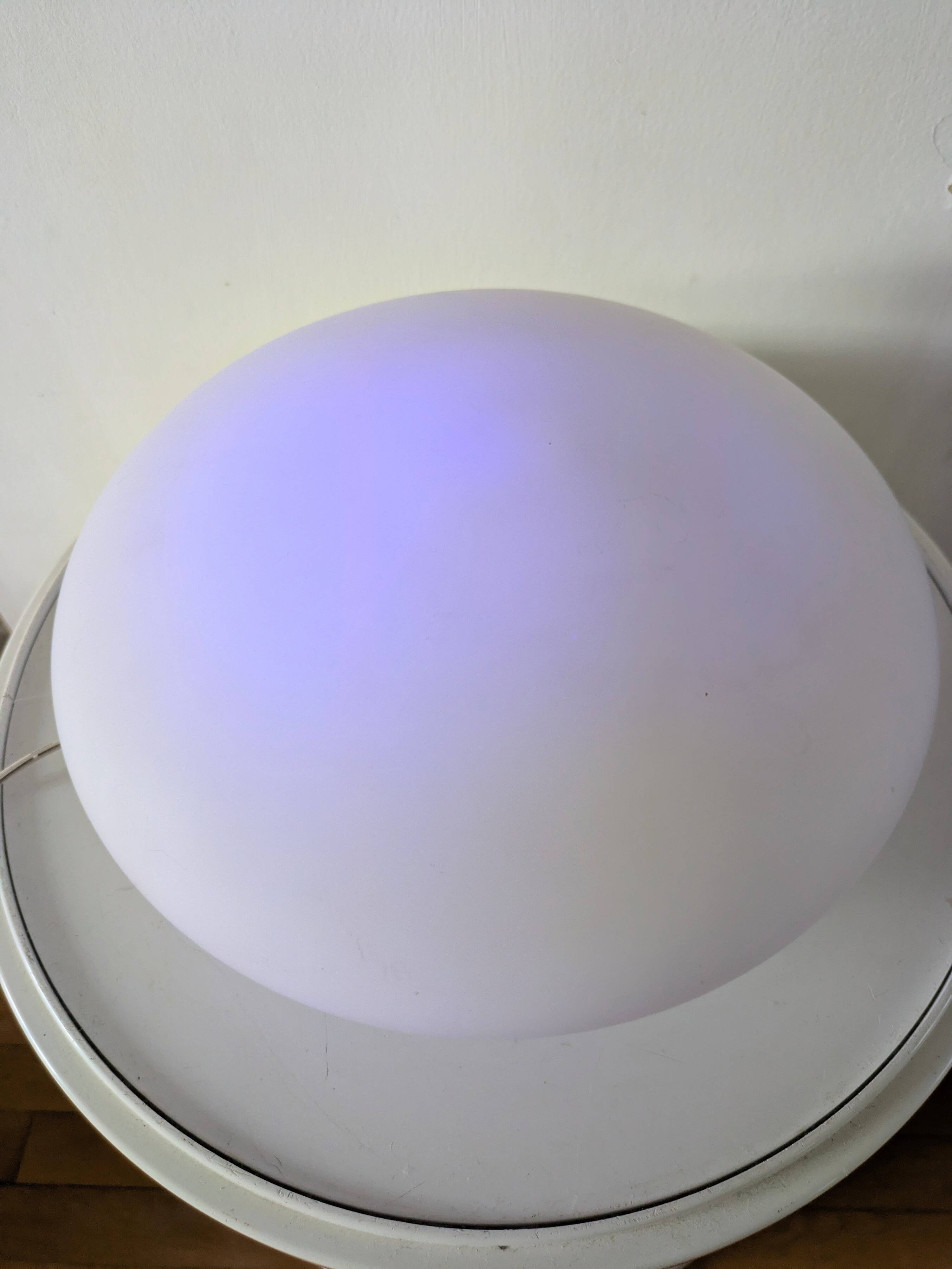 White opaline pebble lamp dlg Joseph André Motte