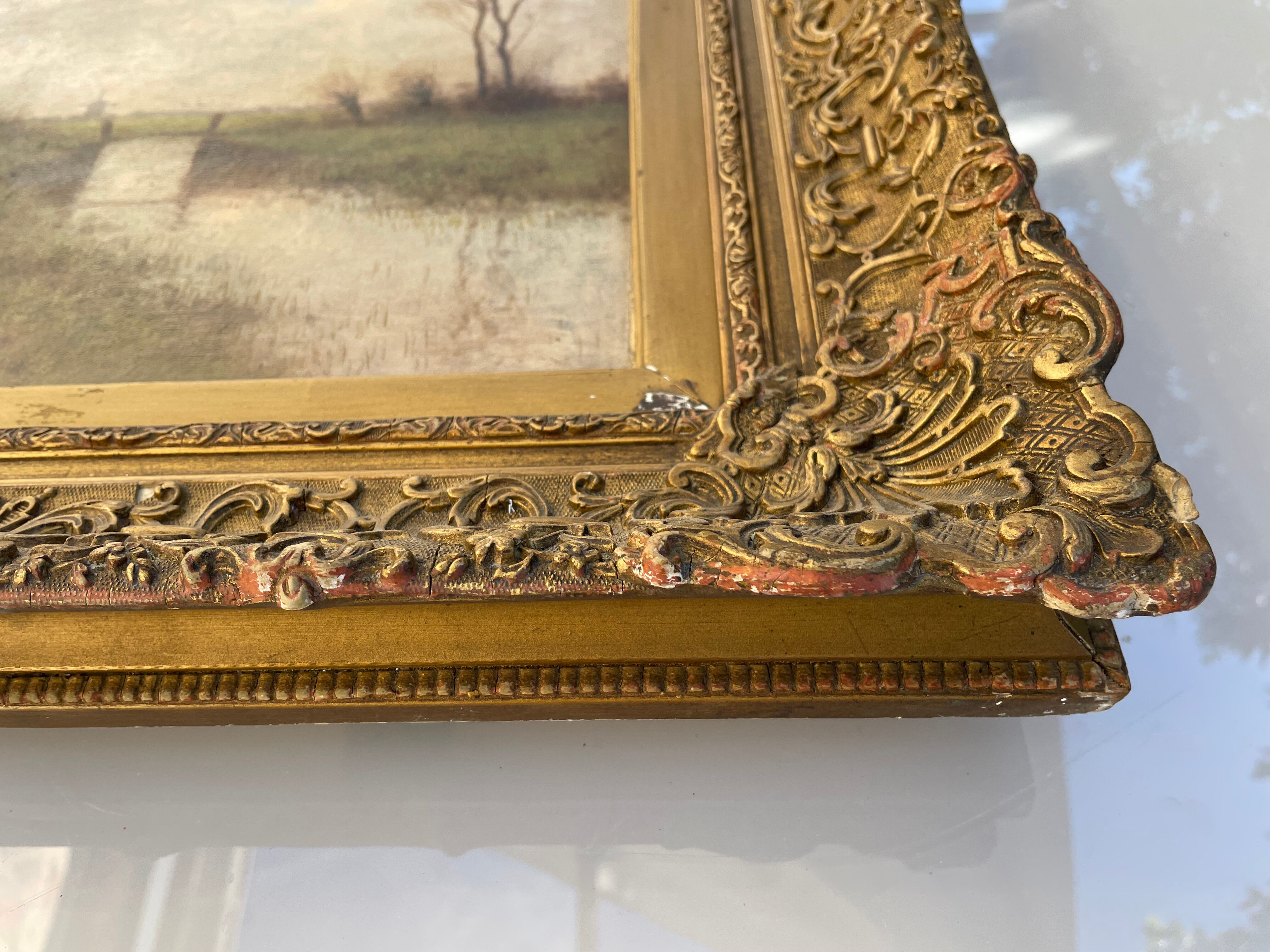 Oil on canvas, holland landscape