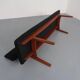 Large teak bench by Aksel Bender Madsen & Ejnar Larsen for Næstved Møbler, Denmark, 1950s.