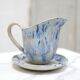 Series of 3 cups, a milk jar and 4 antique porcelain saucers