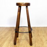 High stool in solid wood