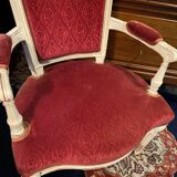 18th century Louis XVI red velvet cabriolet armchair