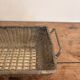 Vintage 1950s silver metal braided fruit basket