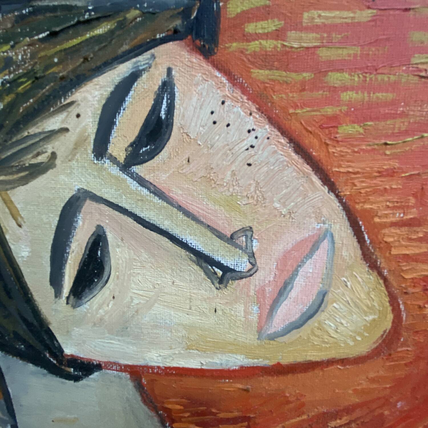 Large painting "forbidden fruits" signed