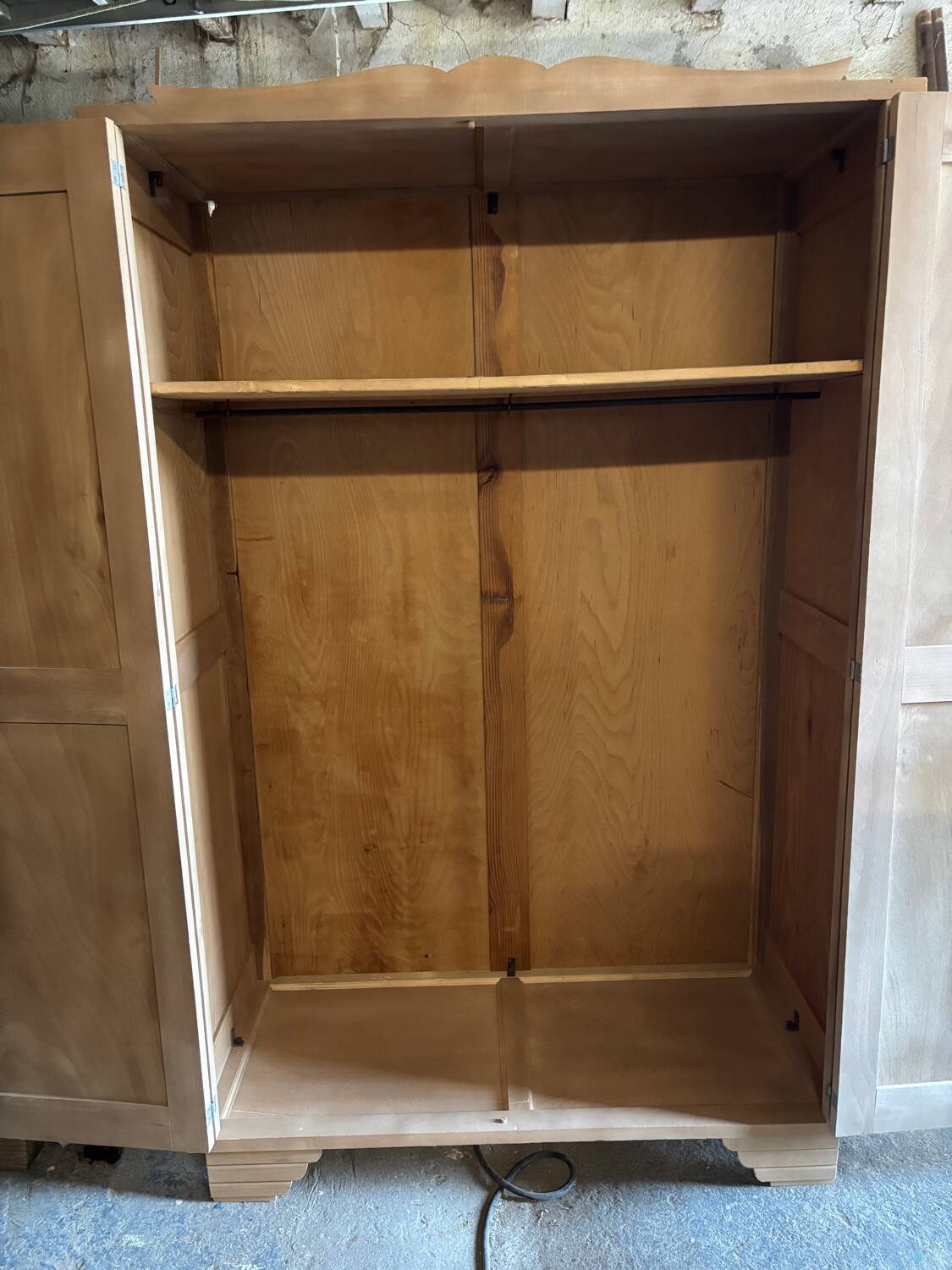 Parisian Art Deco wardrobe in natural wood