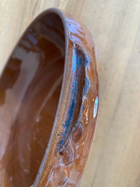 Dish in glazed earth Digoin