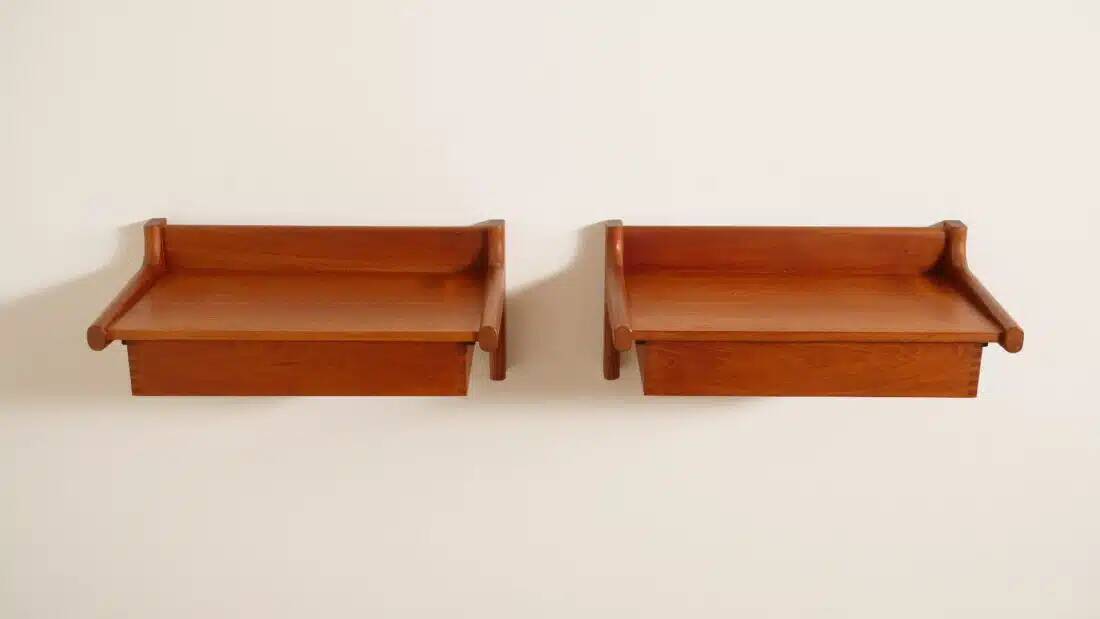 Set of Danish floating bedside tables | Teak | Vintage