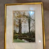 Painting on paper the underwood autumn fog signed jean paul barre