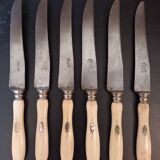 6 ivory and mother-of-pearl handle knives