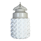 Vintage White Porcelain Pendant Light, 1970s