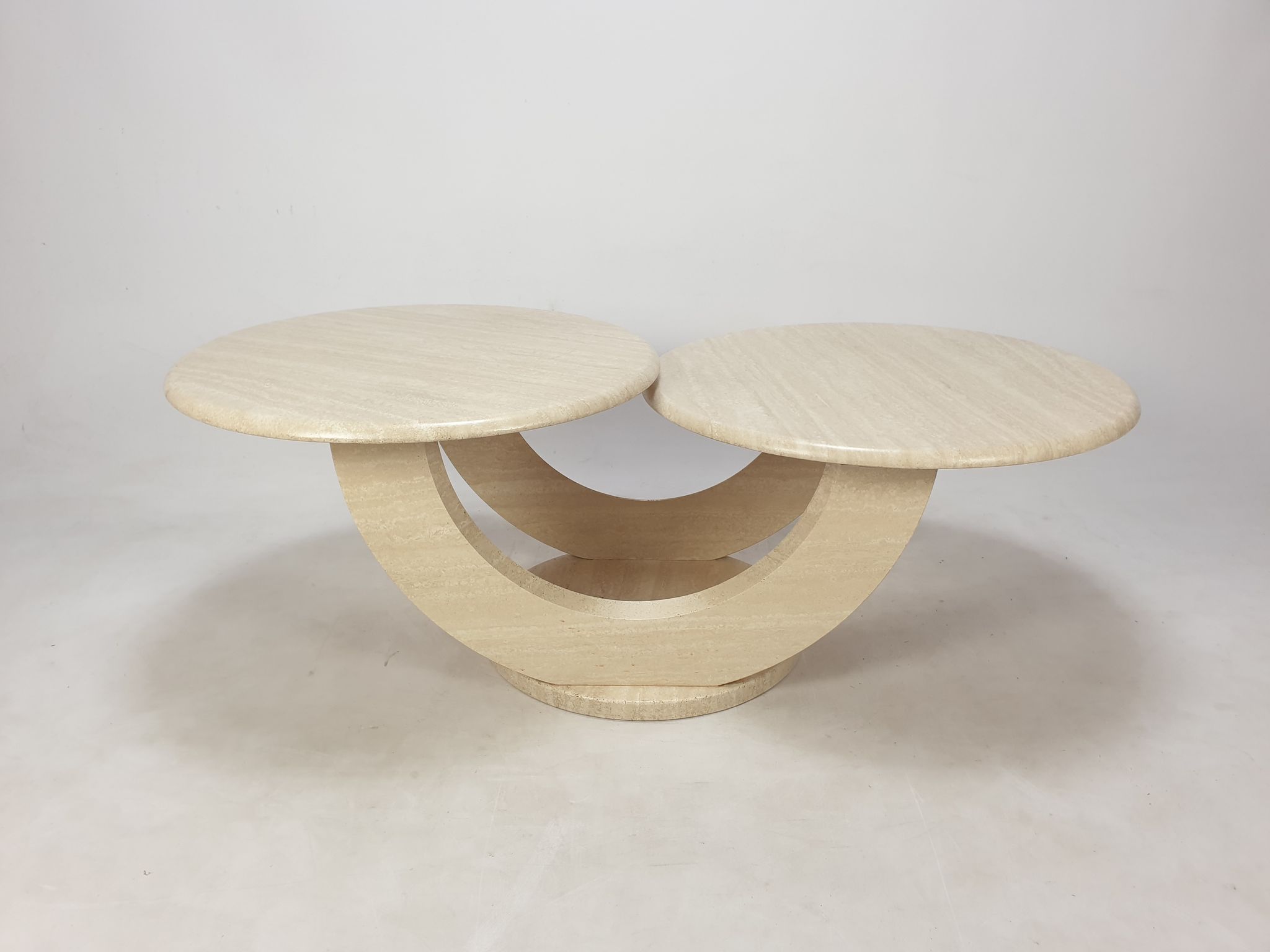 Italian travertine coffee table, 1980s