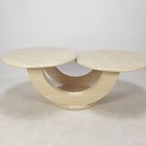 Italian travertine coffee table, 1980s
