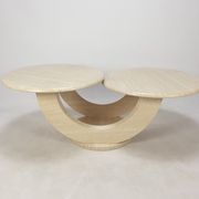 Italian travertine coffee table, 1980s
