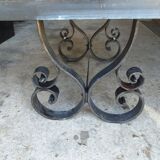 Slate and wrought iron coffee table