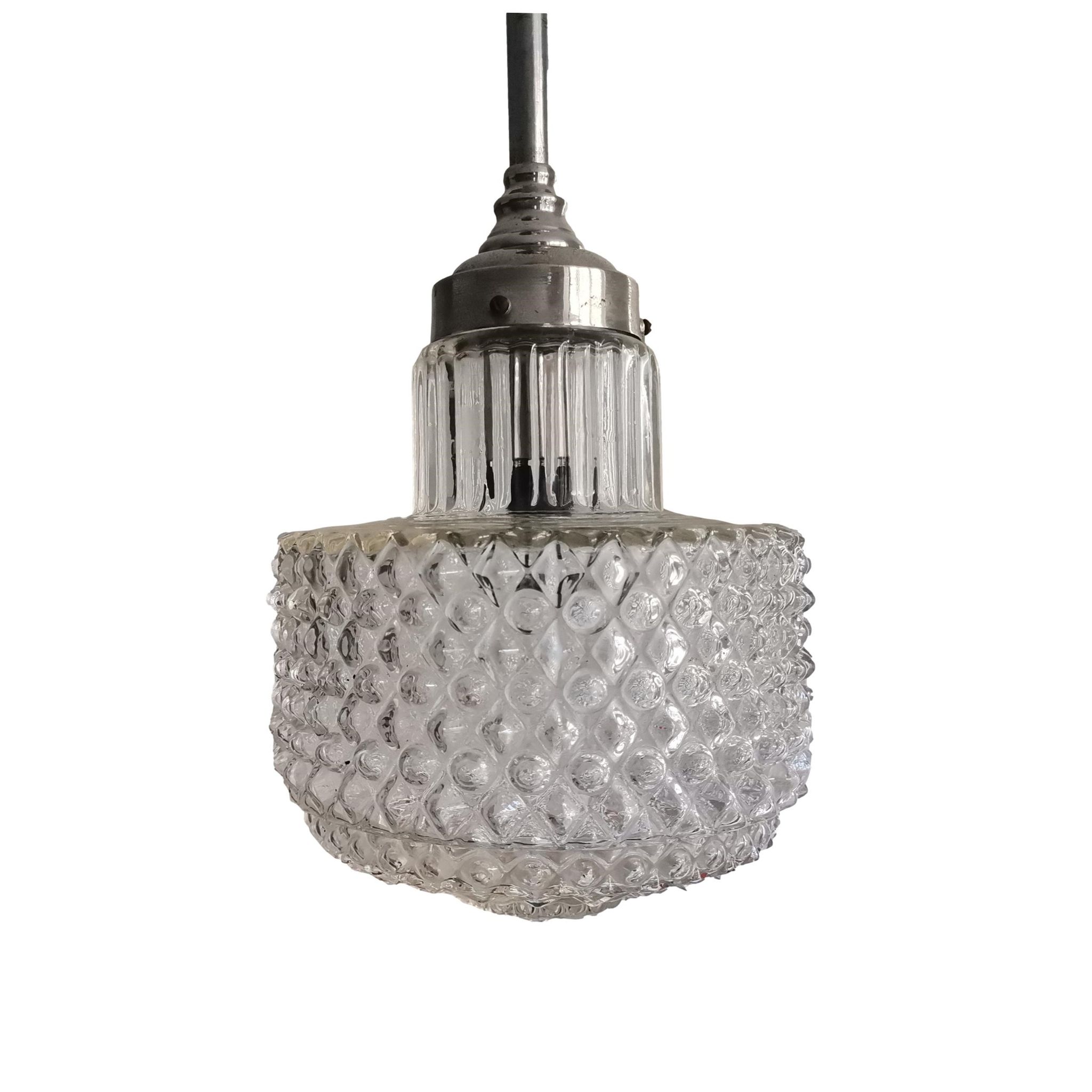 Suspension en verre du milieu du siècle années 1960