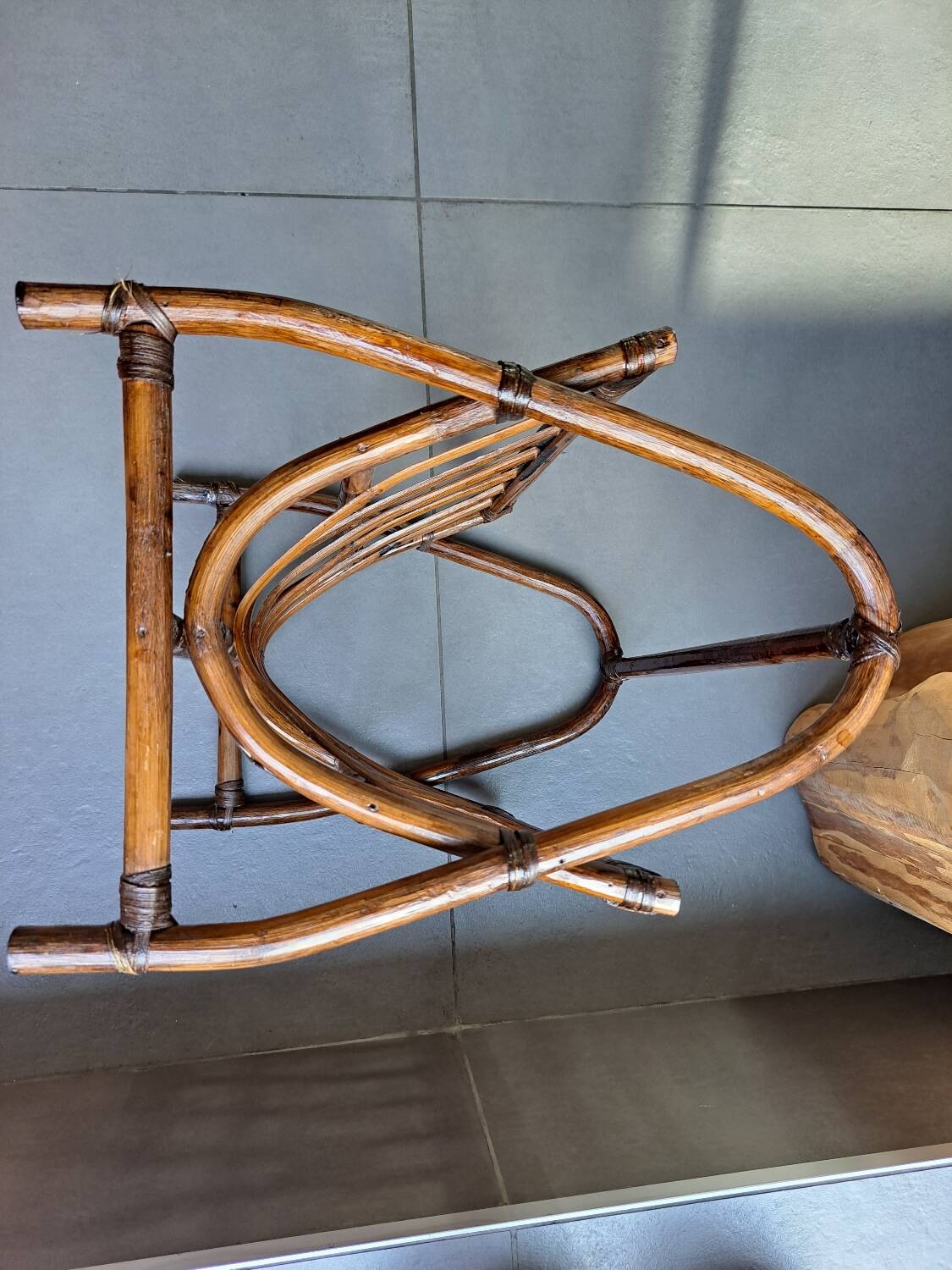 vintage rattan magazine rack