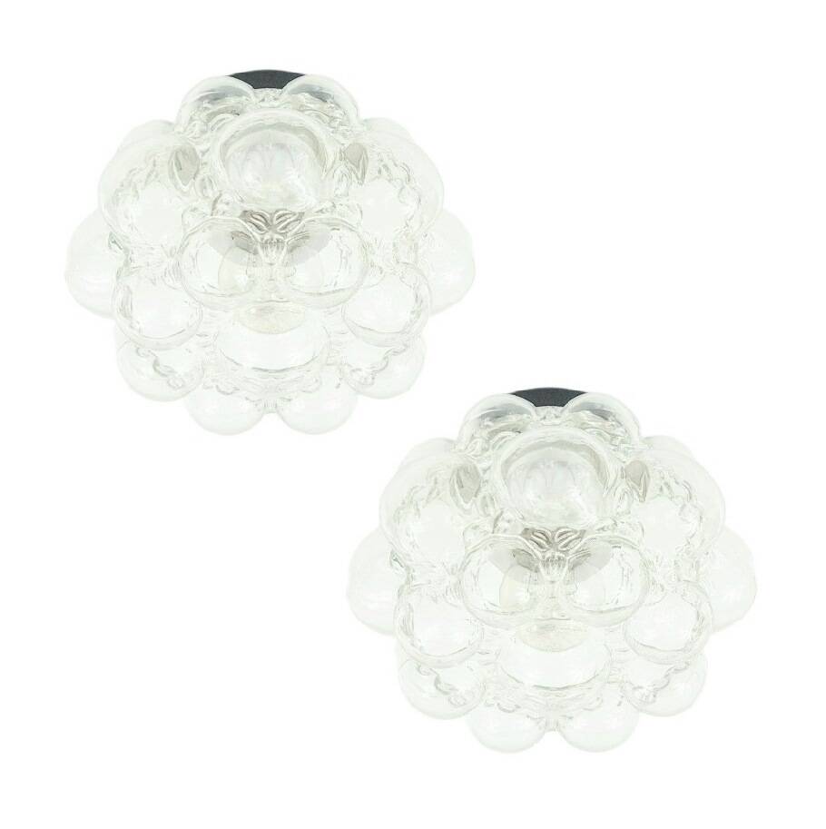 Pair of Bubble Glass Ceiling Lights by Helena Tynell for Limburg, 1970s