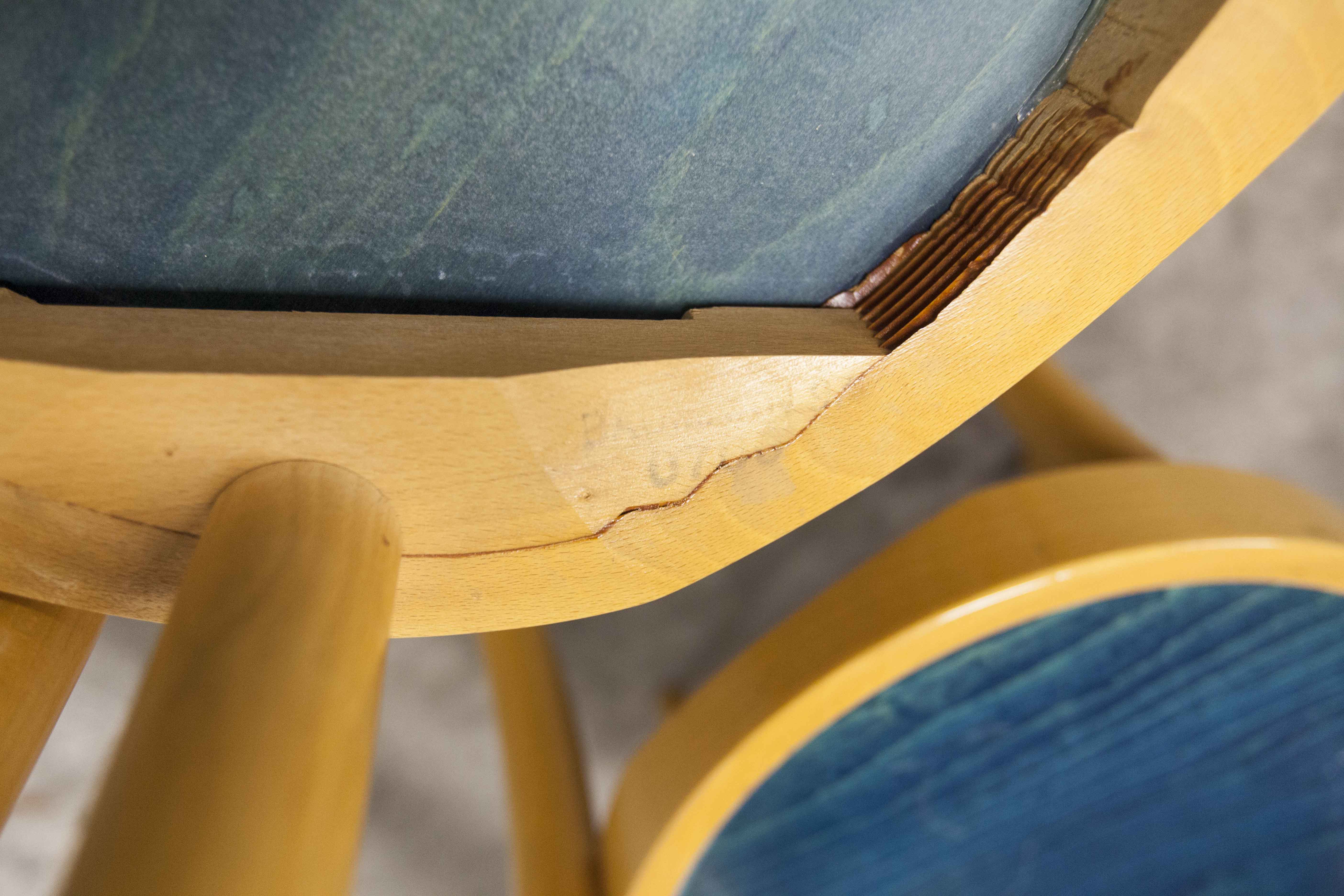 set of 4 chairs bistro Baumann model "Pollen café" design Pagnon / Pelhaître 1997