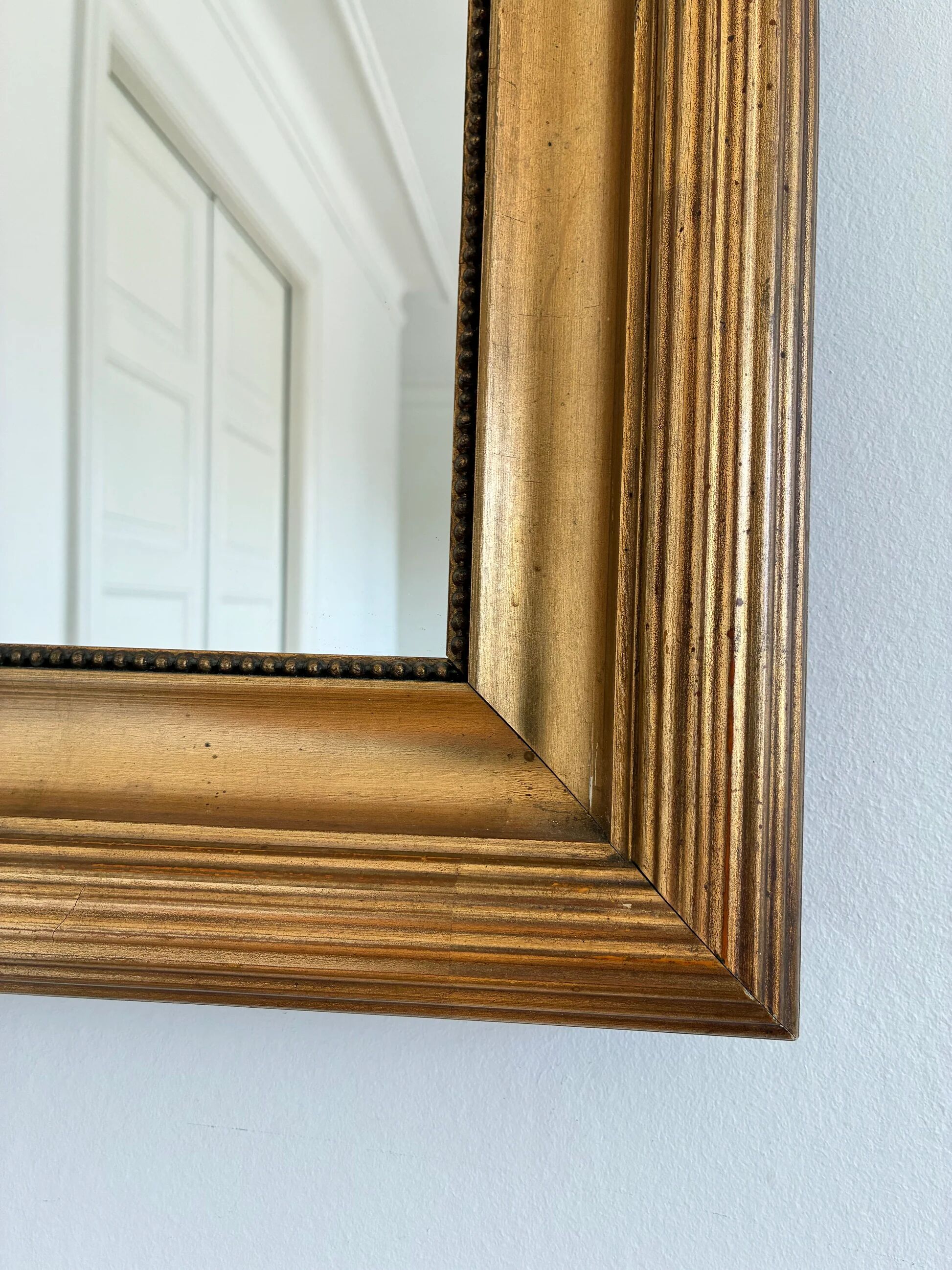 Paire de miroirs muraux en bois doré danois antiques, fin du 19e siècle