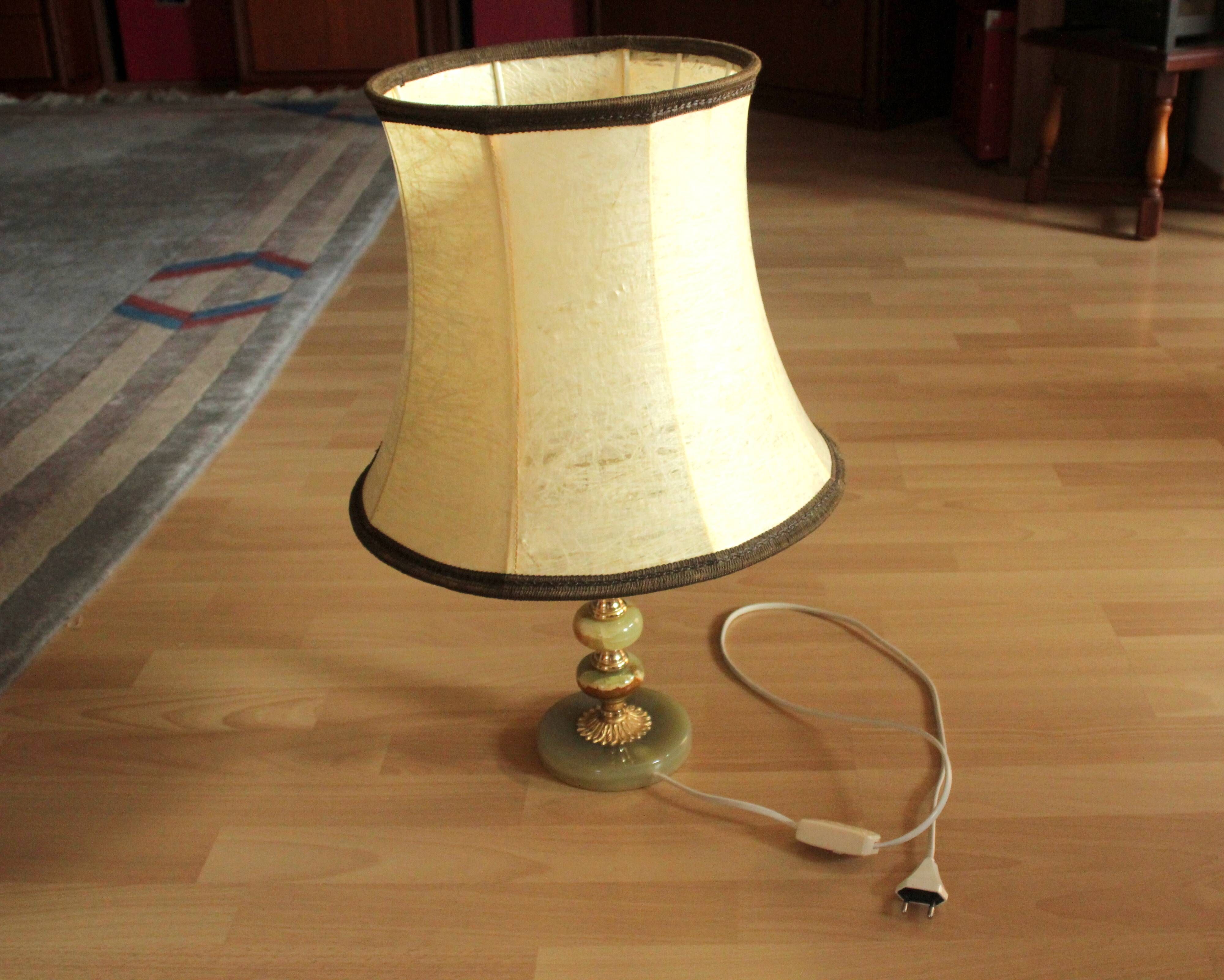 Lampe De Table Vintage En Marbre Onyx - Hauteur 37 Cm, Style Rétro, éclairage LED - Occasion