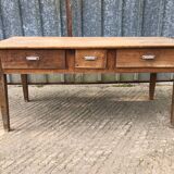Antique farmhouse table with 3 drawers