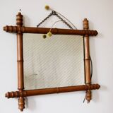 Bamboo effect wooden mirror