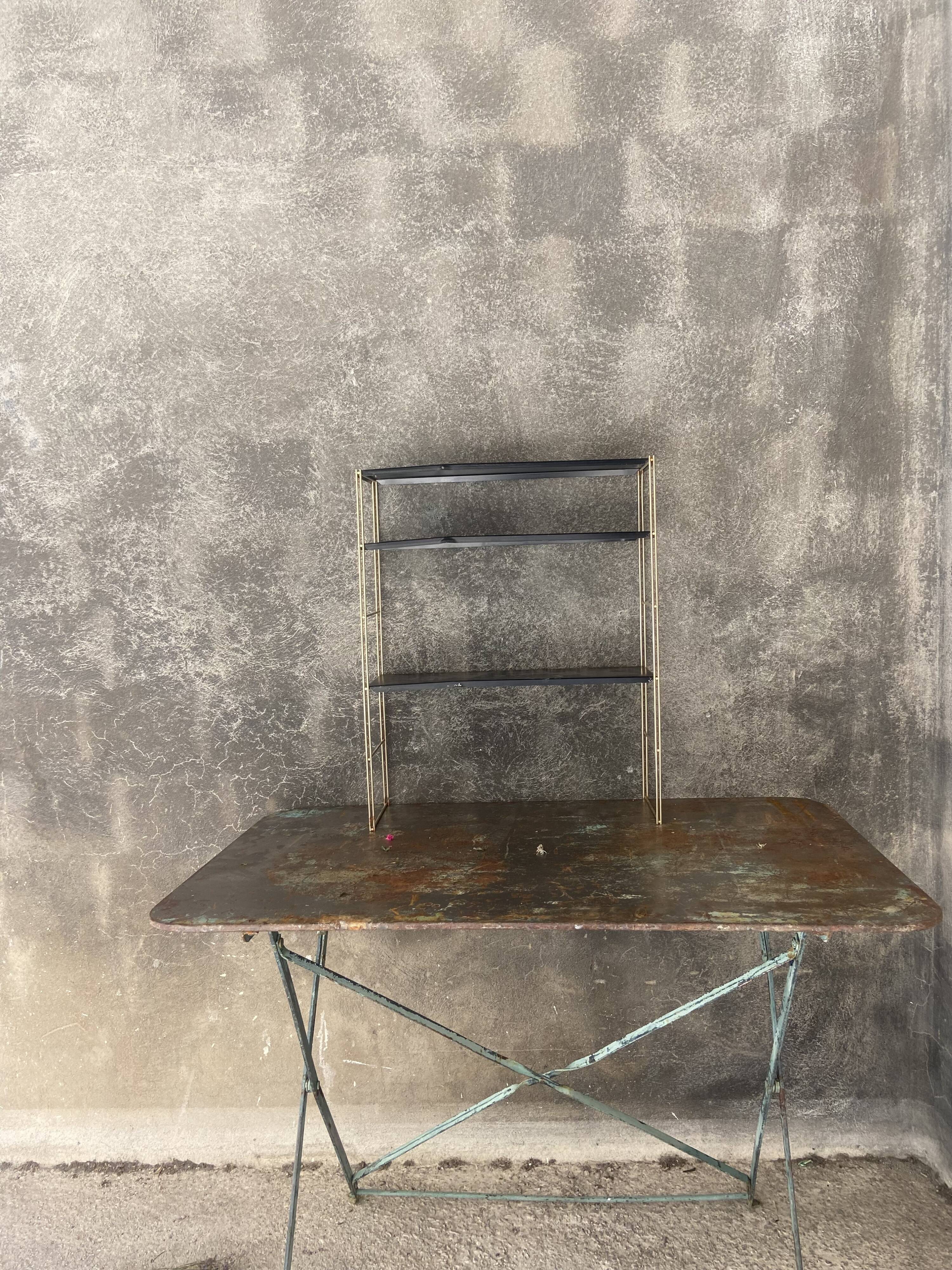 Vintage gold string metal shelf