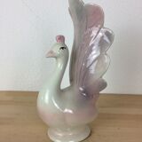 Vase zoomorphe Paon rose vintage