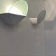 Pair of vintage wall lights, white metal and sandblasted glass, Italy 1970