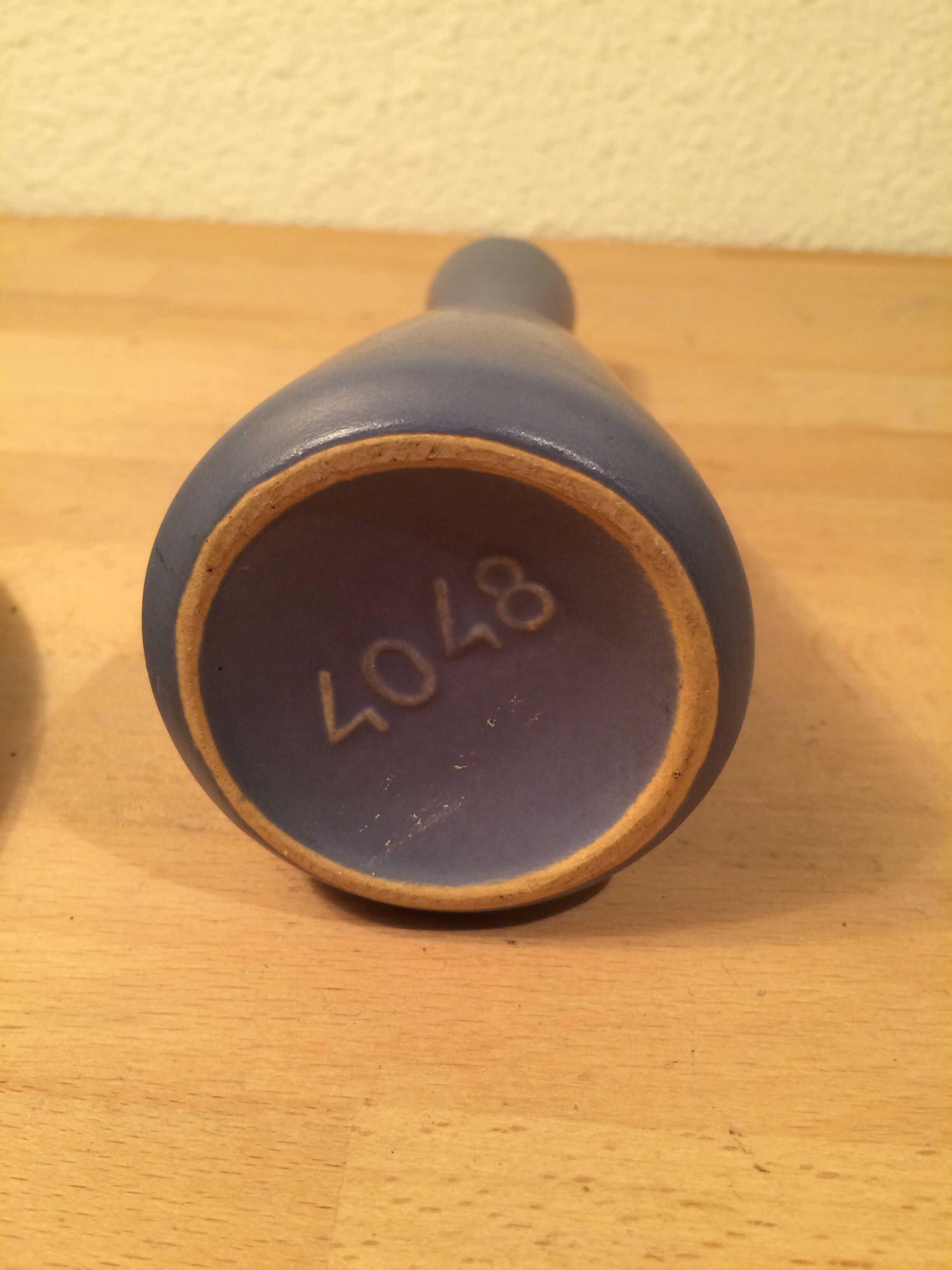 Vintage Scandinavian style blue ceramic vase