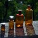 4 old apothecary bottles / amber glass pharmacy in perfect condition dated before 1960