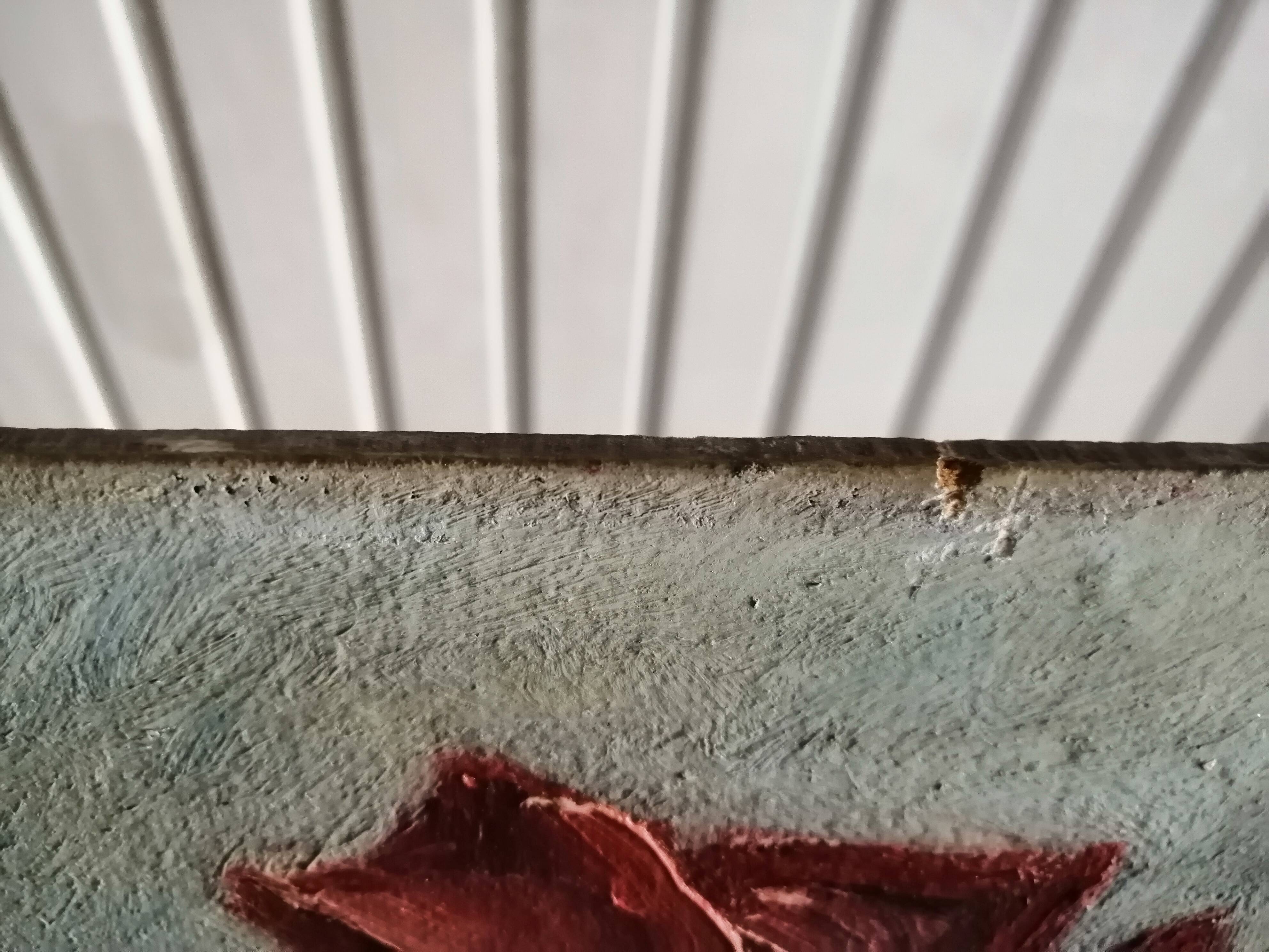 Oil on still life panel with roses