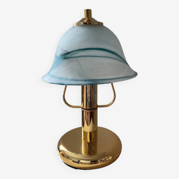 Murano mushroom lamp in glass paste and brass